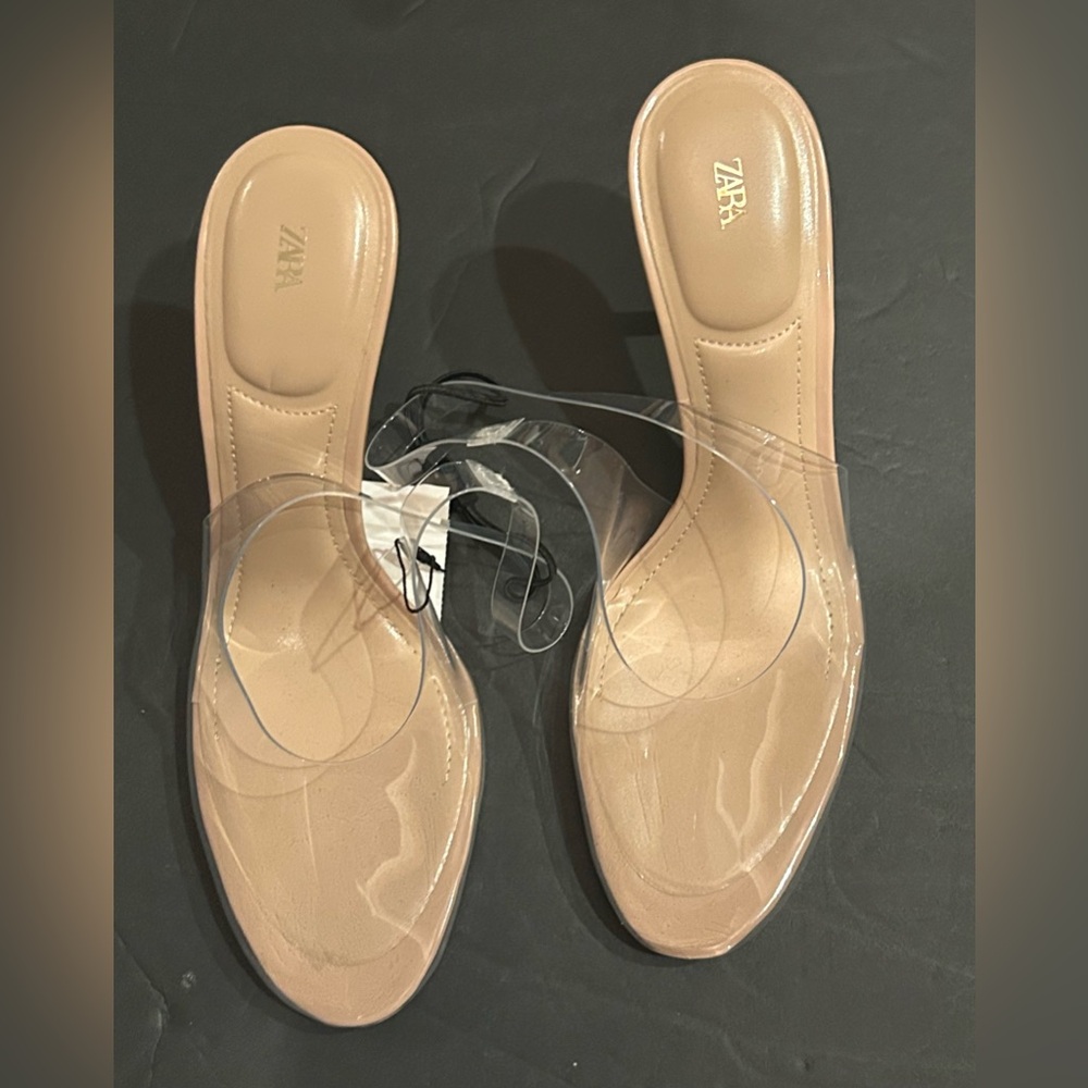 Vinyl heel Clear Slingback Pumps size 39/8 NWT - Picture 7 of 11